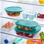 Pyrex Cook & Store - Lot de 3 Boîtes de Conservation Rondes avec Couvercles - 0,35L, 1,1L, 2,3L - Verre Borosilicate - Larges Po