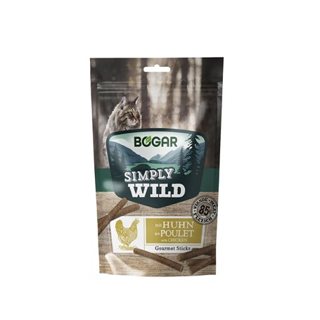 Bogar - Simply Wild - Friandises pour Chats - Nourriture pour Chats en Complément de l'Alimentation Habituelle - Sticks Saveur P