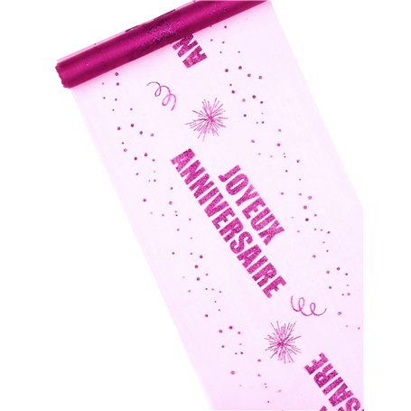 Chemin de table anniversaire fuchsia