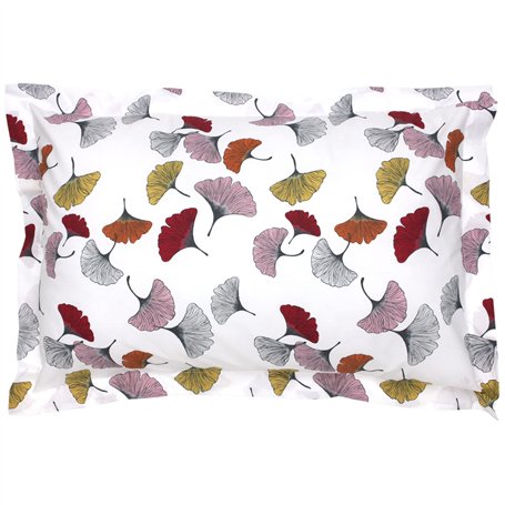 Linnea Taie d'oreiller 70x50 cm Percale Pur Coton Ginkgo Rose