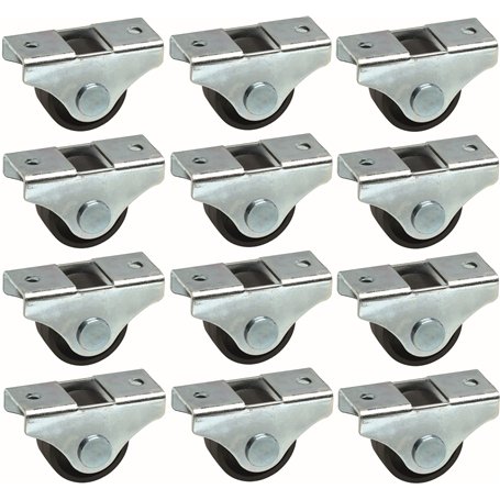 cyclingcolors 12x roulette meuble 25mm universelle mini rouleau noir pied lit casier chariot poubelle rangement table roue