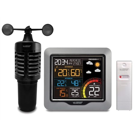La Crosse Technology - WS6861 Station météo colorée avec anémomètre - Silver