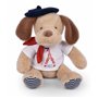 DOUDOU ET COMPAGNIE - Peluche Chien Marinière Tour Eiffel - 28 Cm - Collection Amour de Paris - Doudou Peluche à Câliner Avec Bé