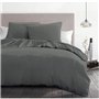 Parure de couette 3 pieces - HOME LINGE PASSION - HP72076 - Microfibre 82 g - 220 x 240 cm - Gris anthracite