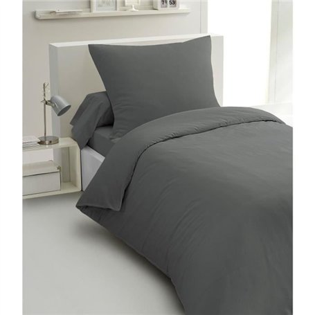 Parure de couette 2 pieces - HOME LINGE PASSION - HP72077 - Microfibre 82 g - 140 x 200 cm - Gris anthracite