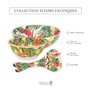 Les Jardins de la Comtesse - Couverts à Salade de Service en Mélamine Pure - Fleurs Exotiques - 33 cm – Rouge/Vert - Couverts de