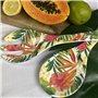 Les Jardins de la Comtesse - Couverts à Salade de Service en Mélamine Pure - Fleurs Exotiques - 33 cm – Rouge/Vert - Couverts de