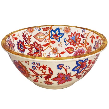 Les Jardins de la Comtesse - Saladier profond en mélamine fleuris Ø 25 cm - Collection Jaipur