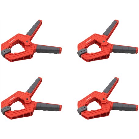 Meister Serre-joint à ressort – Envergure de 75 mm – 4 pièces – Mâchoires de serrage mobiles – Fixation sûre et d'une seule main