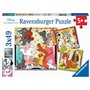 Ravensburger - Puzzle Enfant - Puzzles 3x49 p - S'amuser avec les animaux Disney - Dès 5 ans - 05155