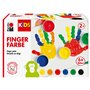 Marabu KiDS 0303000050800 – Lot de 6 peintures au doigt avec 6 couleurs vives de 35 ml