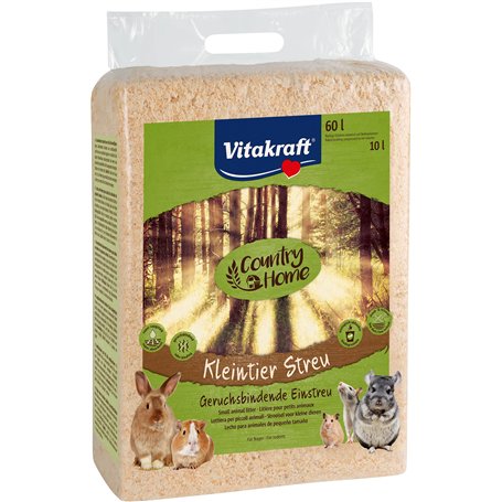 VITAKRAFT - Country Home - Litière Absorbante Biodégradable à Base de Bois Tendre Non Traité pour Rongeurs - Neutralise les Odeu