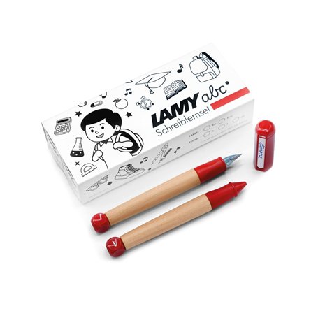 Lamy ABC Kit d'apprentissage d'écriture rouge avec emballage cadeau composé de 1 stylo d'apprentissage adapté aux enfants avec p