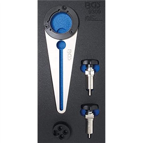 BGS 9309 | Insert de servante d'atelier 1/3 : Jeu de cales et d’outils de rotation de poulie pour vilebrequin | pour BMW 2.5D
