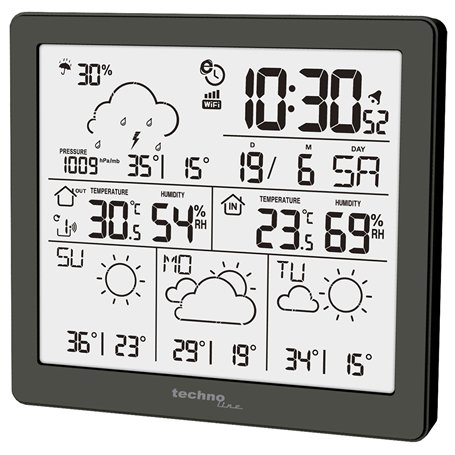 Techno Line WD2200 - Station Météo avec Prévision Météorologique de 3 Jours