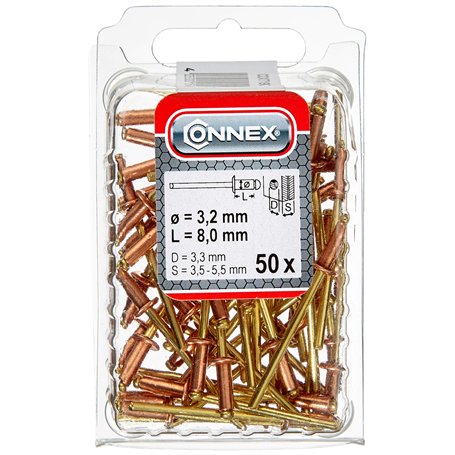 Connex COXT197308 Rivets borgnes en Cuivre/Bronze