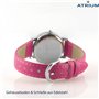ATRIUM A31-101 Montre à quartz analogique pour fille, 5 bar, bracelet en cuir synthétique