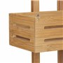 Relaxdays Serviteur de douche en bambou H x l x P: 65 x 28 x 15,5 cm 3 étages compartiments panier corbeille à suspendre étagère