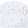 babybay Tour de lit piqué compatible avec le modèle Boxspring XXL, blanc mélange d'étoiles sable/bleu azur