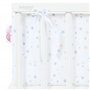 babybay Tour de lit piqué compatible avec le modèle Boxspring XXL, blanc mélange d'étoiles sable/bleu azur