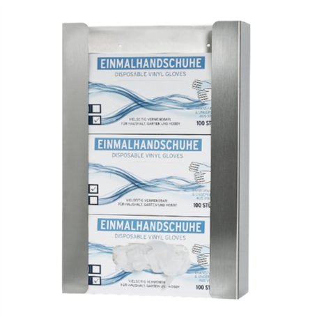 INOGS Support mural pour gants (pour 3 boîtes) - Porte-gants en acier inoxydable - Support pour gants jetables - Distributeur de