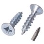SKIR'CO Lot de 450 vis à bois en acier zingué à tête fraisée Pozidriv Vis à panneaux d'aggloméré PZ entièrement filetées 4