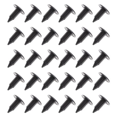 EMSea 30pcs Garniture de Porte Voiture Rivets Pare-Chocs Vis de Clip 18mm Tête Trou 6mm Fixation de Pression