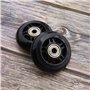 Lot de 8 roues de roller en polyuréthane de 70 mm de dureté 82 A - Noir - Avec roulements ABEC-7