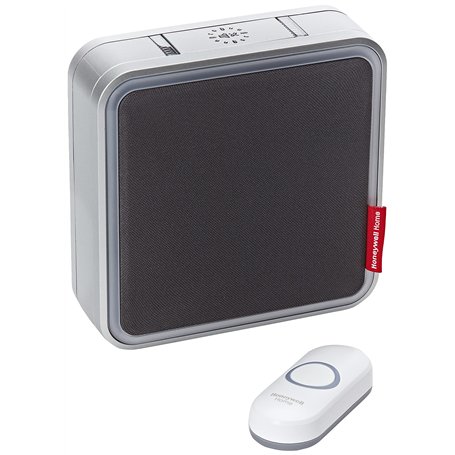 Sonnette MP3 grise Honeywell DC917NG série 9: jusqu’à 200 m de portée sans fil avec lumière auréole