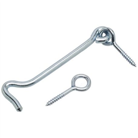 Bulk Hardware BH01745 Paquet de 2 Crochets avec œil de porte/plaqués au Zinc brillant 100 mm