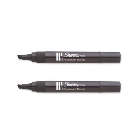 Sharpie Lot de 2 Marqueurs permanents noirs à pointe biseautée W10