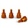 PrecisionGeek Moleté Pouce vis/Vis d'épaule Aluminium M5 x 10mm L-22mm Anodisé Orange Lot de 4