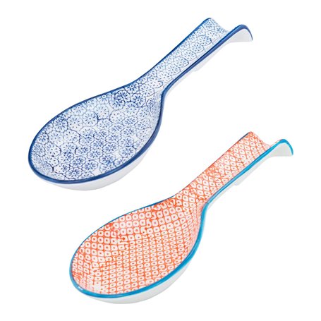 Nicola Spring Porcelaine à Motifs à la cuillère/ustensile de Porcelaine à Motifs Repose - Ensemble de 2