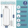 HEFTMAN Lot de 3 Bouteille Verre 1L - Bouteille en Verre 1 Litre avec Couvercles Hermétiques et Brosse de Nettoyage - Bouteilles