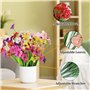 Artificielles Plastique Fleur, 14 Pièces Fleurs Artificielles Extérieures Fausse, Fleur en Plastique Verdure Arbustes Plantes po