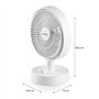 Ventilateur de table - DOMO - Li-ion batt. 5V - Rechargeable USB - Diametre 15 cm - 10 vitesses