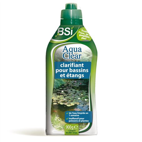 BSI - Aqua Clear - Clarifiant - Pour Bassins et Étangs - Retrouvez Une Eau Limpide En Une Semaine - 900g