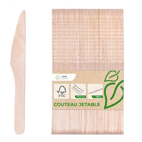 Love Nature Couverts jetables en bois de bouleau