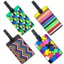EQLEF® Lot de 4 jolies étiquettes à bagages en PVC pour valise ou cartes de visite