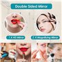 MASMAS Miroir maquillage mural de salle de bain grossissement 1 x 2 x cosmétique double face 360 rotatif, avec ventouse Installa