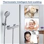 Solepearl Mitigeur Douche Thermostatique, Robinet Thermostatique de Douche avec Bouton Sécurisé à 38°C, Mural Thermostatique Dou