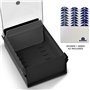 Acrimet Boîte à Fiches Organisateur 3'' x 5’', Base en Métal Robuste (Index AZ et un Séparateur Plastique Inclus) (Base Noire av