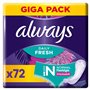 Always Daily Fresh Lot de 72 protège-slips pour femme Flexistyle Gigapack Parfum frais Convient à toutes les formes de culotte R