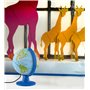 Tecnodidattica – Lumière Safari| Carte du monde de petite taille pour enfants| Globe géographique à monter lumineux et pivotant 