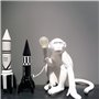 Seletti 14882" Monkey Lampe singe assis en résine, hauteur 32 cm, blanc 34 x 30 cm 40,4 x 37 x 33,6 cm