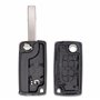 LAGE Coque de Clé 2 Boutons avec Lame Rainure Latérale pour Télécommande Voiture Plip, Remplacement Compatible avec Peugeot 106 