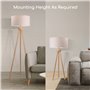 Aigostar Lampadaire Sur Pied Salon Vintange,Lampadaire Trépied en Bois,Ampoule Non Incluse,Compatible Ampoule LED E27,Avec Inter