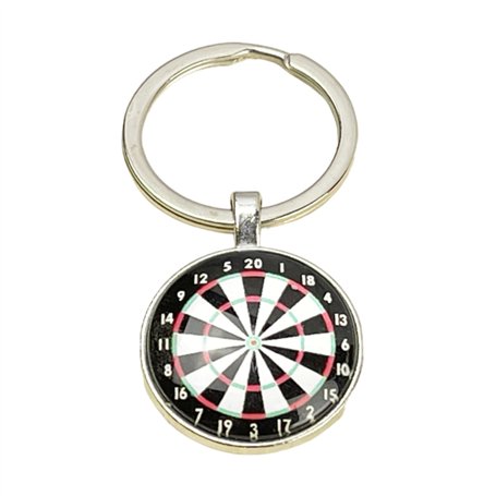 Porte-clés cible de fléchettes rond 3D – Porte-clés de jeu de cible – Accessoire en métal