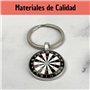 Porte-clés cible de fléchettes rond 3D – Porte-clés de jeu de cible – Accessoire en métal, zinc et cristal pour amateurs de cibl