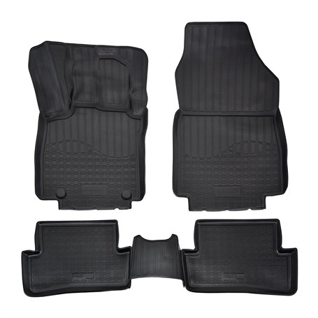 J&J AUTOMOTIVE | Tapis De Sol en Caoutchouc TPE Toutes Saisones pour Clio 4 2012-2019 Système de Fixation Bord Haut Noir Antidér